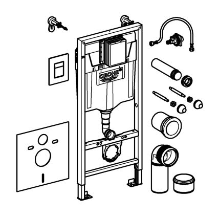 GROHE 39930000 - 4 az 1-ben WC-szett SOLIDO, 1,13 m, fényes króm