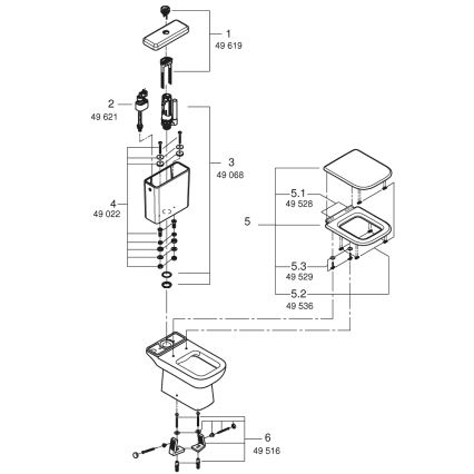 GROHE 39951000 - START EDGE kombinált WC 384 × 668 mm kerámia/fehér