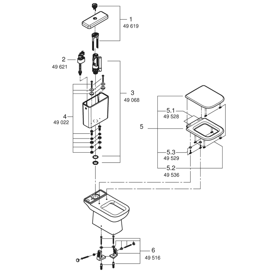 GROHE 39951000 - START EDGE kombinált WC 384 × 668 mm kerámia/fehér