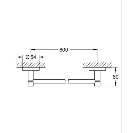 GROHE 40366001 - ESSENTIALS törölközőtartó 654 mm fényes króm