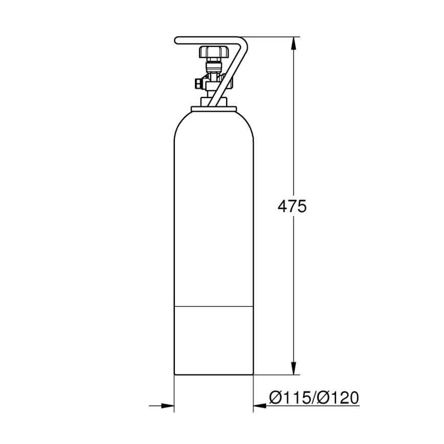 GROHE 40423000 - GROHE BLUE kezdőkészlet: 2 kg CO2 nyomástartó palack