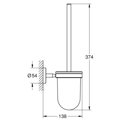 GROHE 40463001 - BAUCOSMOPOLITAN WC-tisztítókészlet, fényes króm