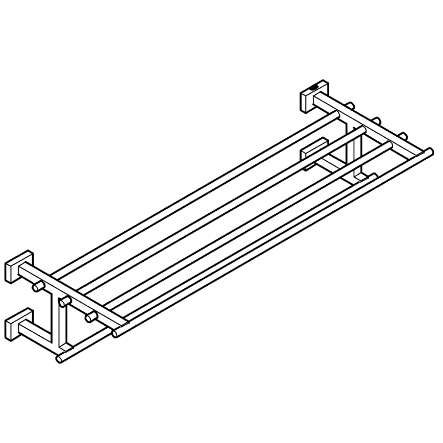 GROHE 40512001 - ESSENTIALS CUBE 600 mm többfunkciós törölközőtartó, fényes króm