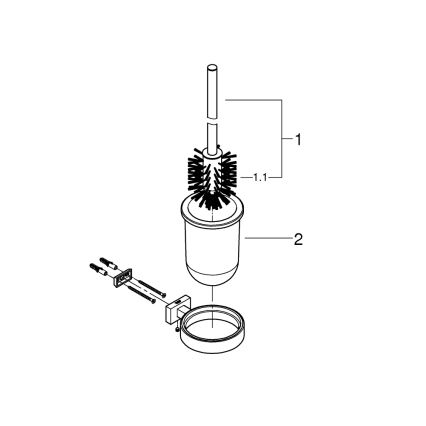 GROHE 40513AL1 - ESSENTIALS CUBE WC-tisztító készlet grafit