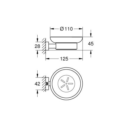 GROHE 40754001 - Szappantartó ESSENTIALS CUBE fényes króm