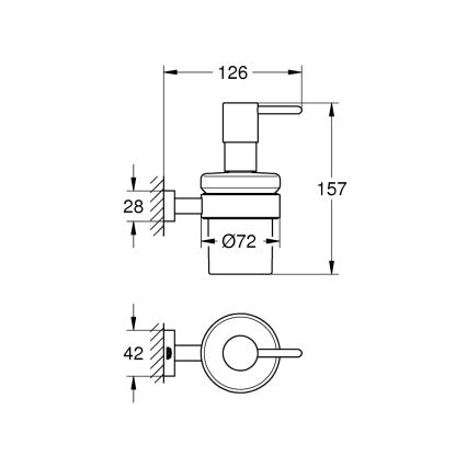GROHE 40756001 - ESSENTIALS CUBE folyékony szappanadagoló, 160 ml, fényes króm