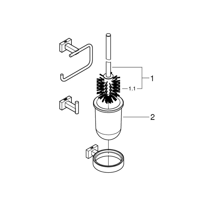 GROHE 40757001 - ESSENTIALS CUBE kiegészítőkészlet, fényes króm