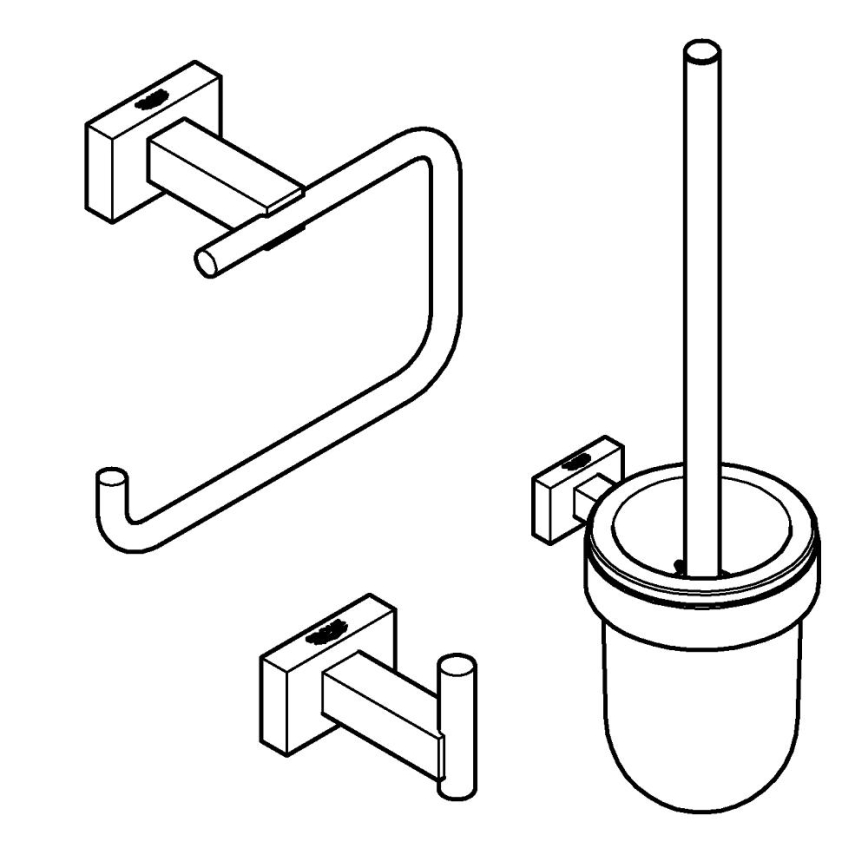 GROHE 40757001 - ESSENTIALS CUBE kiegészítőkészlet, fényes króm