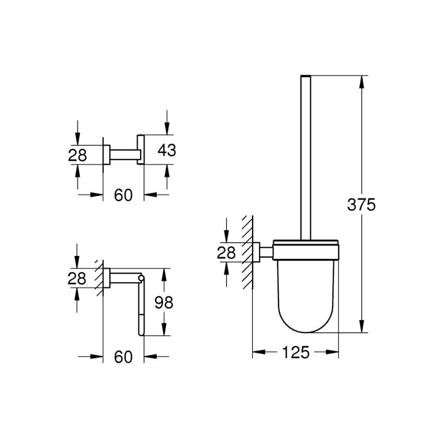 GROHE 40757001 - ESSENTIALS CUBE kiegészítőkészlet, fényes króm