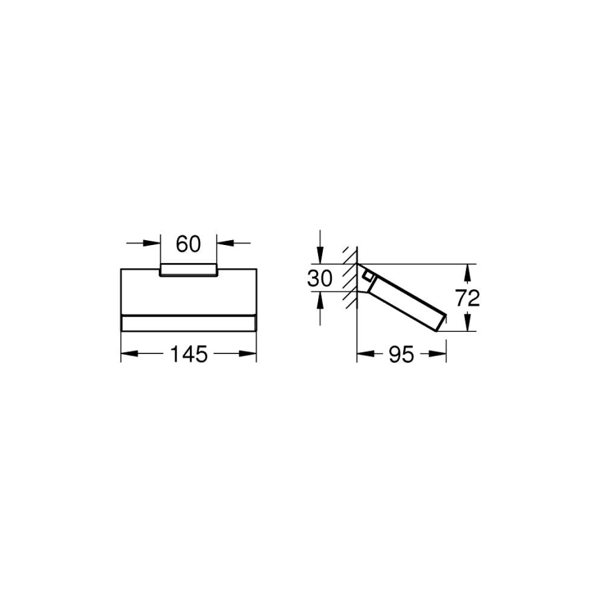 GROHE 40781000 - SELECTION CUBE WC-papírtartó, fényes króm