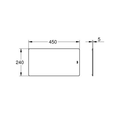 GROHE 40786K00 - Üveg vágódeszka 450 × 240 × 19 mm fekete