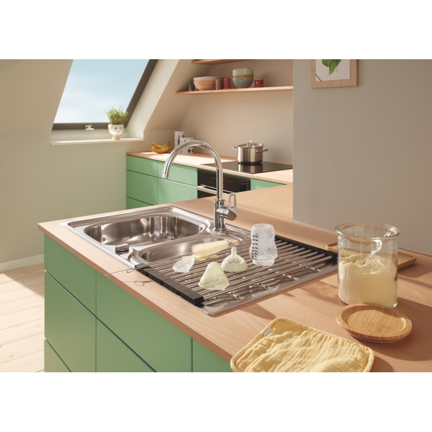 GROHE 40856SD0 - Csepegtetőtálca 450 × 348 mm, szálcsiszolt rozsdamentes acél