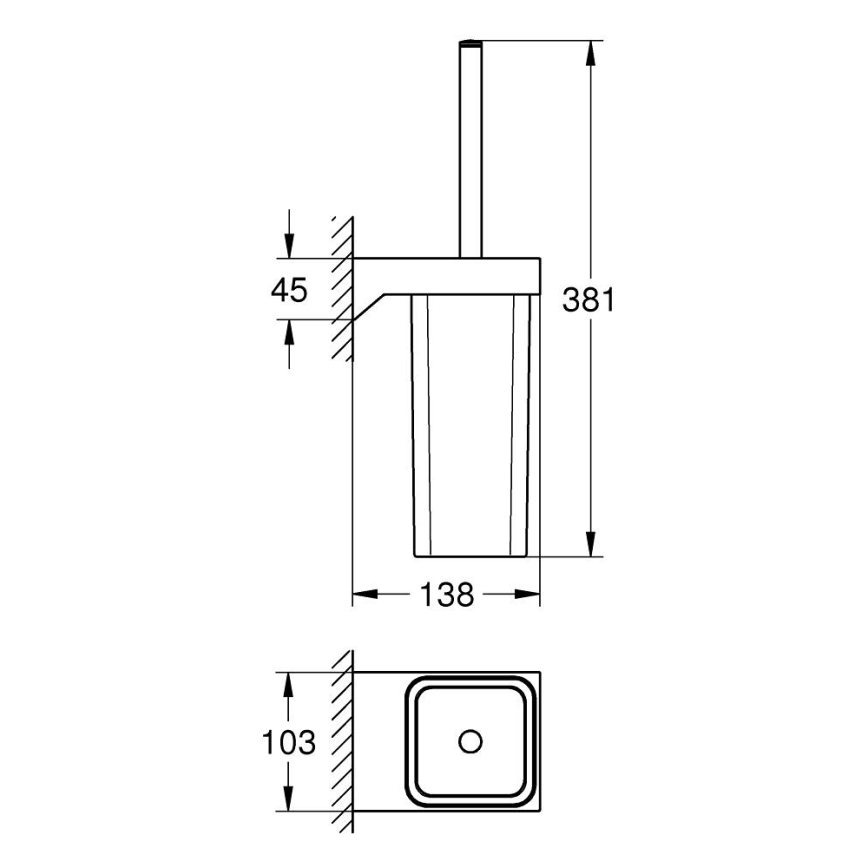 GROHE 40857000 - SELECTION CUBE WC-tisztítókészlet, fényes króm