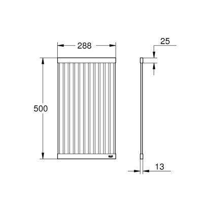 GROHE 40858SD0 - Edénycsepegtető tálca 500 × 288 mm, rozsdamentes acél