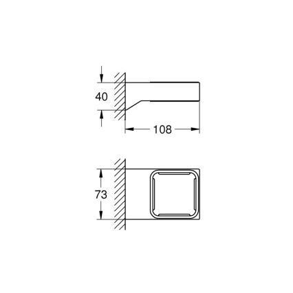 GROHE 40865000 - SELECTION CUBE tartó, fényes króm