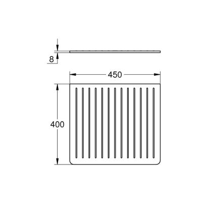 GROHE 40871K00 - Csepegtető tálca 450 x 400 mm kerámia/fekete
