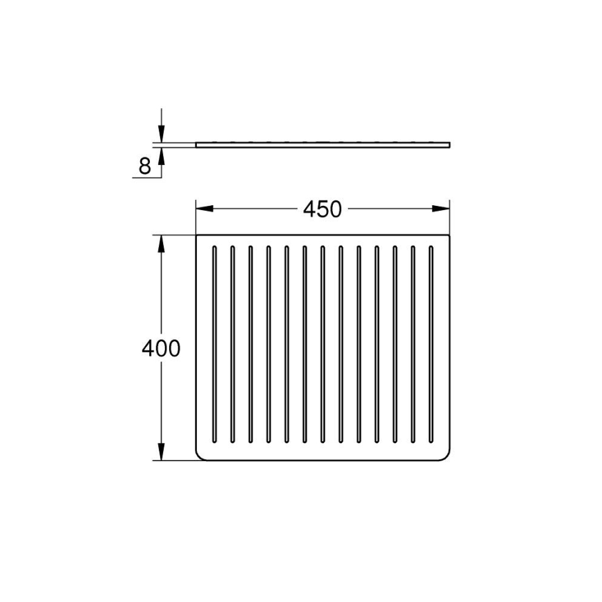 GROHE 40871K00 - Csepegtető tálca 450 x 400 mm kerámia/fekete