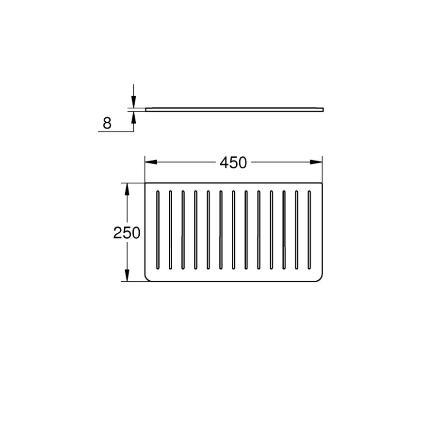 GROHE 40872K00 - Csepegtetőtálca 450 x 250 mm kerámia/fekete