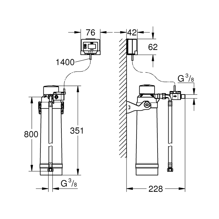 GROHE 40875000 - BLUE szűrő kezdőkészlet, fényes króm
