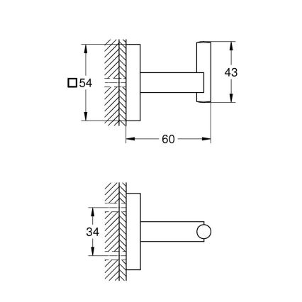 GROHE 40961000 - Köntös akasztó START CUBE fényes króm