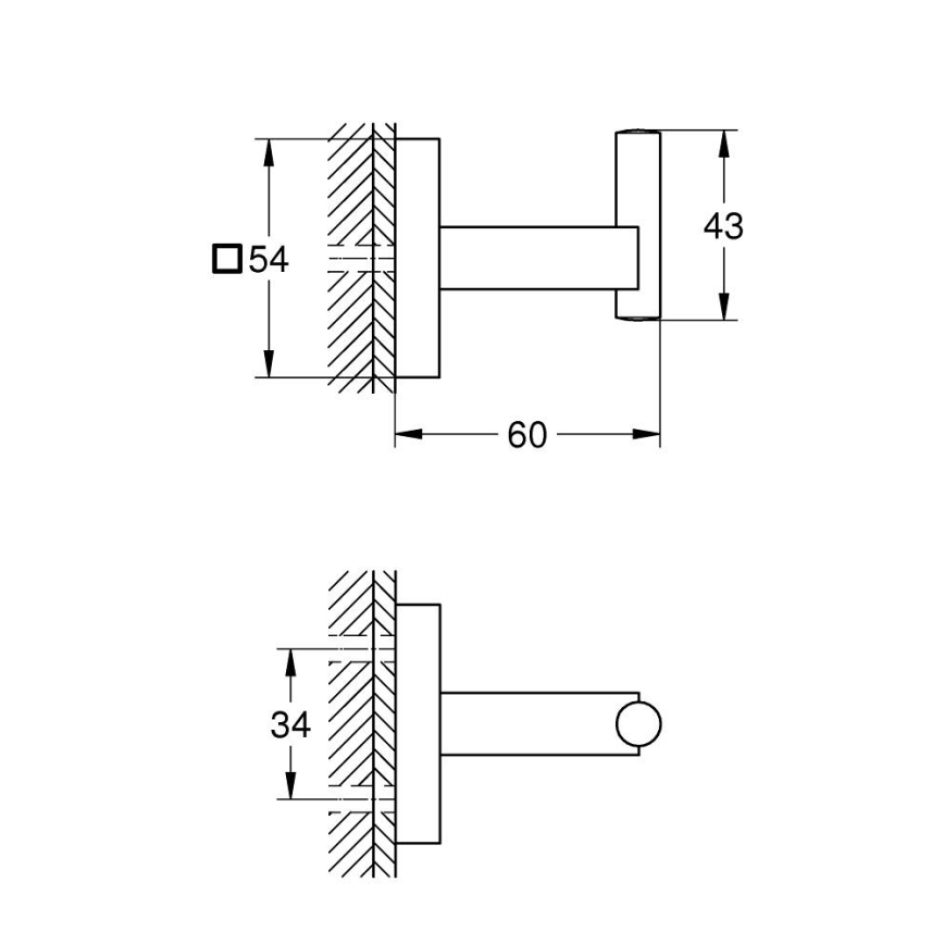 GROHE 40961DC0 - START CUBE fürdőköpeny akasztó, rozsdamentes acél