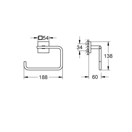 GROHE 40975DC0 - START CUBE törölközőtartó, rozsdamentes acél