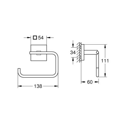 GROHE 40978000 - START CUBE WC-papírtartó, fényes króm