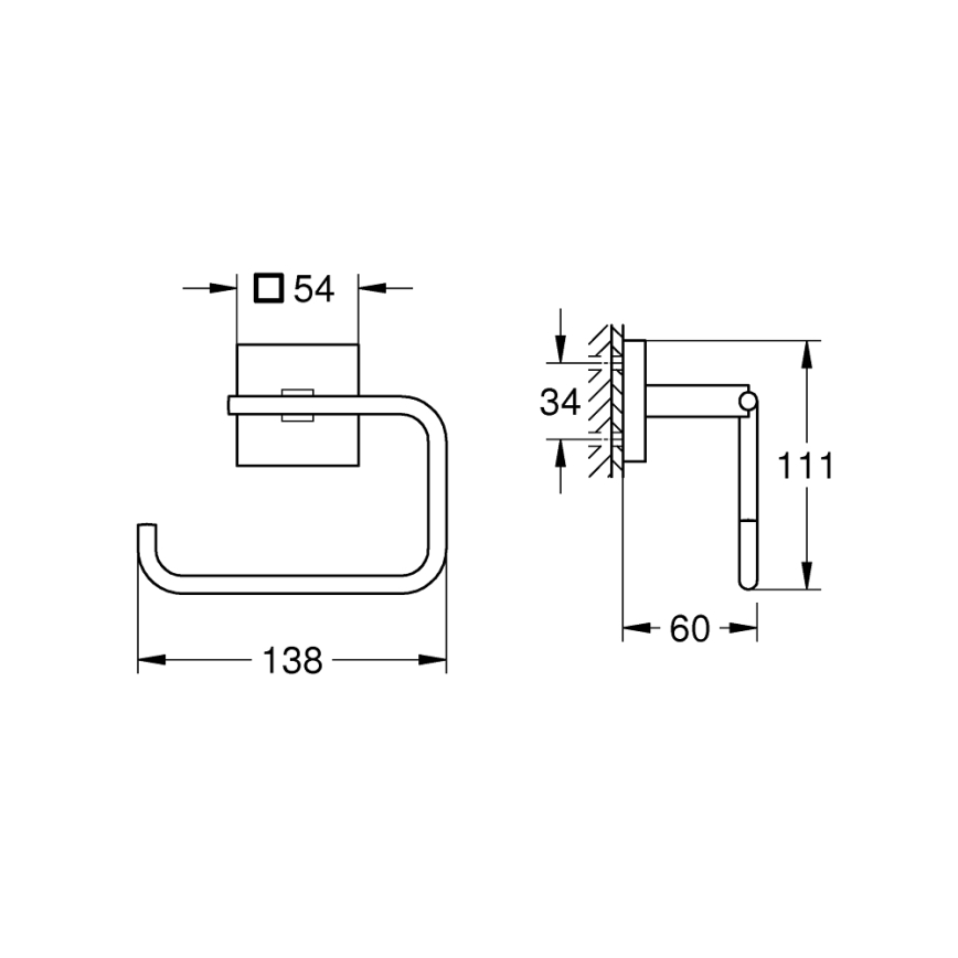 GROHE 40978000 - START CUBE WC-papírtartó, fényes króm