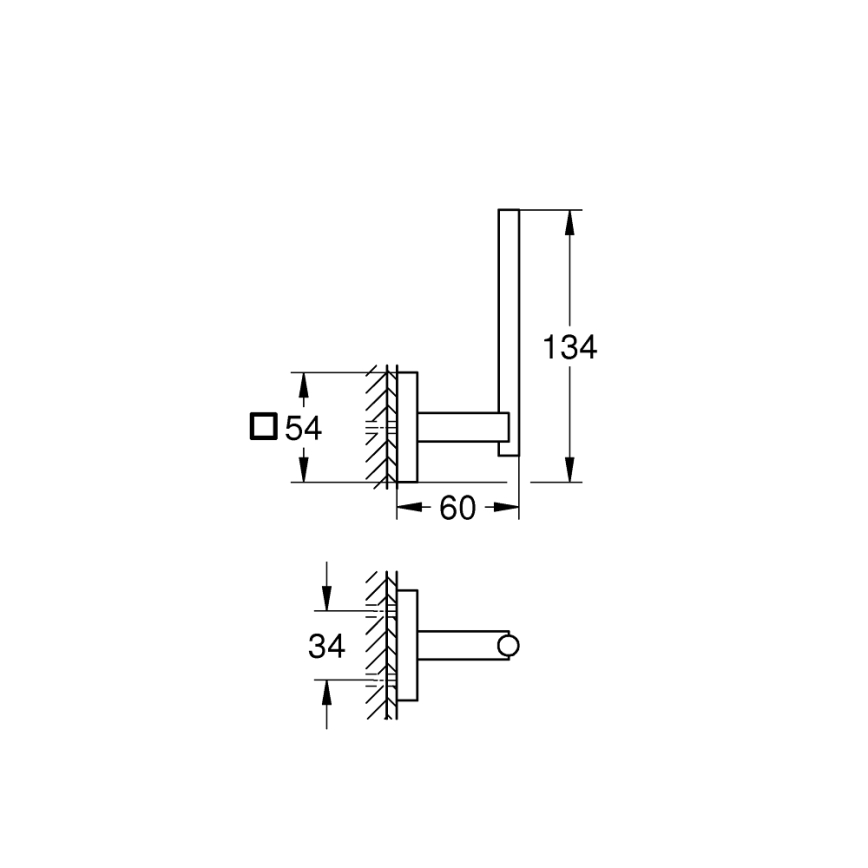 GROHE 409792430 - START CUBE pót WC-papír tartó 13,4x6 cm fekete