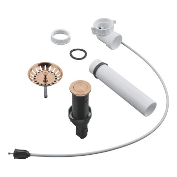 GROHE 40986DL0 - 35 mm átmérőjű lefolyószett konyhai mosogatókhoz, rézszínű
