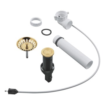 GROHE 40986GN0 - Lefolyógarnitúra konyhai mosogatókhoz, átmérő 35 mm, arany
