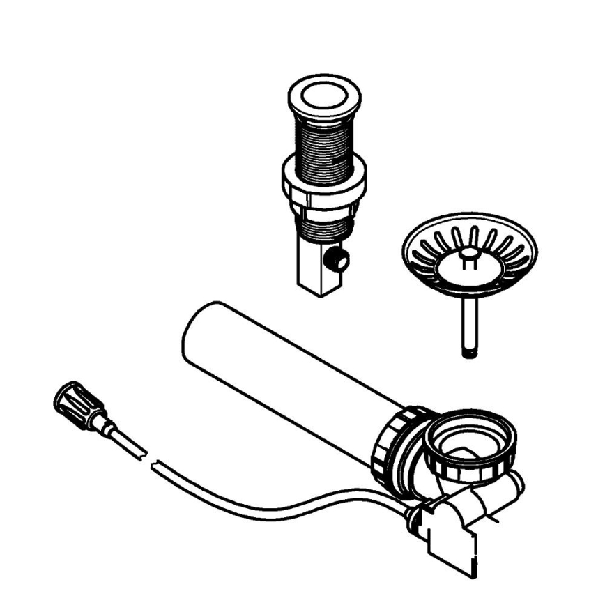 GROHE 40986SD0 - Lefolyószett konyhai mosogatókhoz Ø 35 mm, rozsdamentes acél