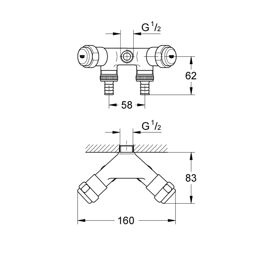 GROHE 41020000 - EGGEMANN 12” dupla szelep, fényes króm