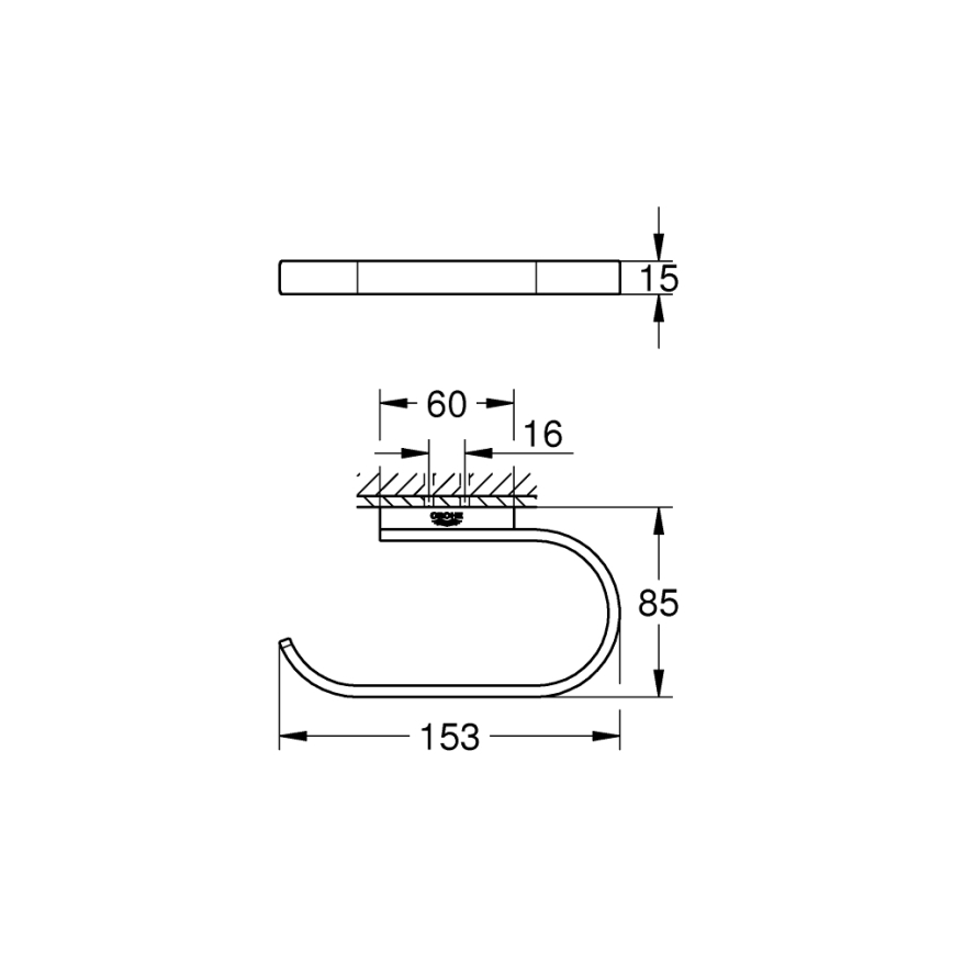 GROHE 41068000 - WC-papírtartó SELECTION 153 x 85 mm fényes króm