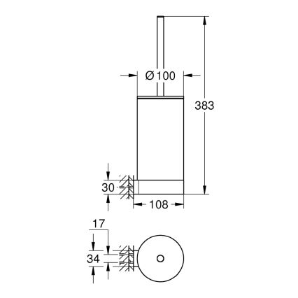 GROHE 41076DL0 - SELECTION WC-tisztító készlet, bronz