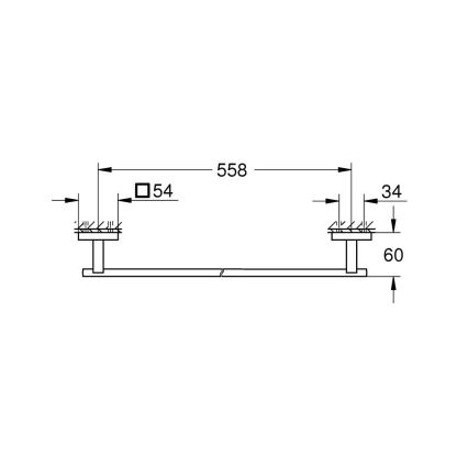 GROHE 410892430 - 600 mm törölközőtartó, fekete