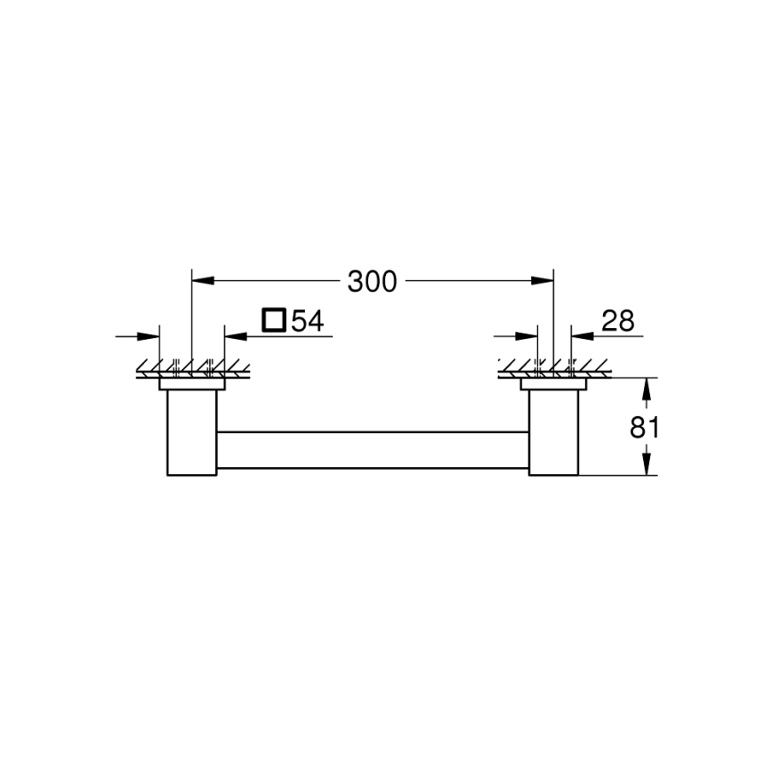 GROHE 410942430 - START CUBE fürdőkád kapaszkodó 354 mm fekete