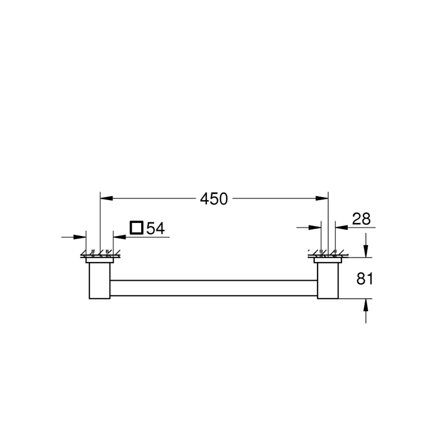 GROHE 41095000 - Fürdőkád kapaszkodó START CUBE 504 mm fényes króm
