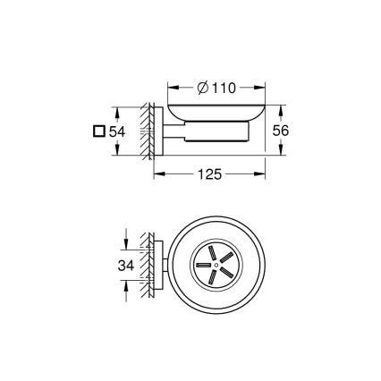 GROHE 41096000 - START CUBE szappantartó tál 110 × 56 × 125 mm fényes króm
