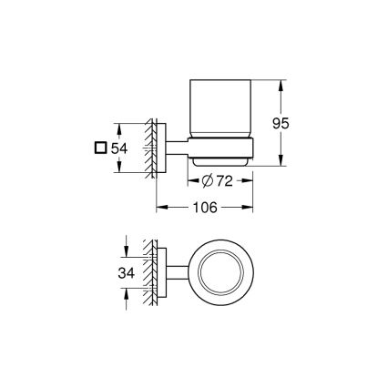 GROHE 410972430 - START CUBE pohártartóval, fekete