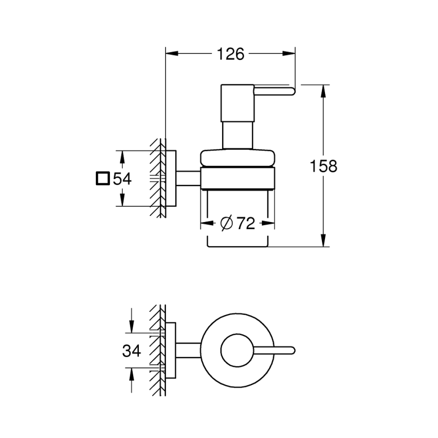 GROHE 410982430 - START CUBE folyékony szappanadagoló, 158 × 126 × 72 mm, fekete