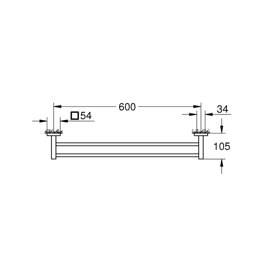 GROHE 41104000 - Kétkaros törölközőtartó START CUBE 654 mm fényes króm