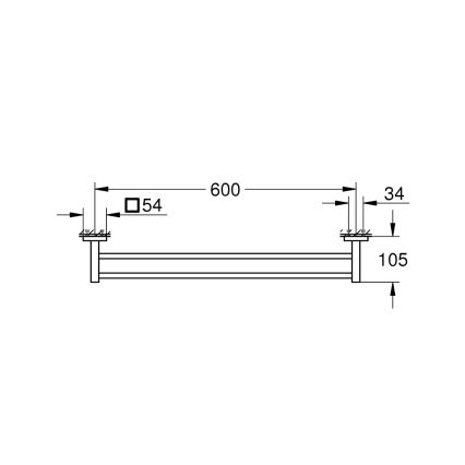 GROHE 41104DC0 - Dupla törölközőtartó QUICKFIX START CUBE 654 mm rozsdamentes acél