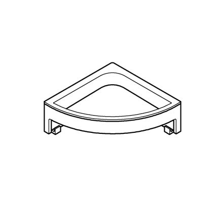 GROHE 411062430 - ESSENTIALS sarok zuhanypolc, 250 × 250 mm, fekete
