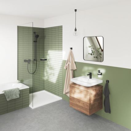 GROHE 411062430 - ESSENTIALS sarok zuhanypolc, 250 × 250 mm, fekete