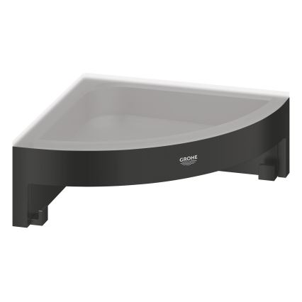 GROHE 411062430 - ESSENTIALS sarok zuhanypolc, 250 × 250 mm, fekete