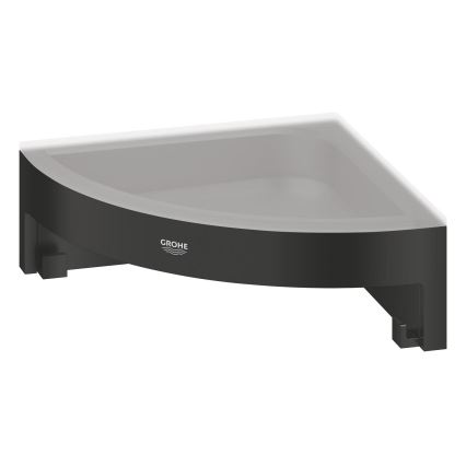 GROHE 411062430 - ESSENTIALS sarok zuhanypolc, 250 × 250 mm, fekete