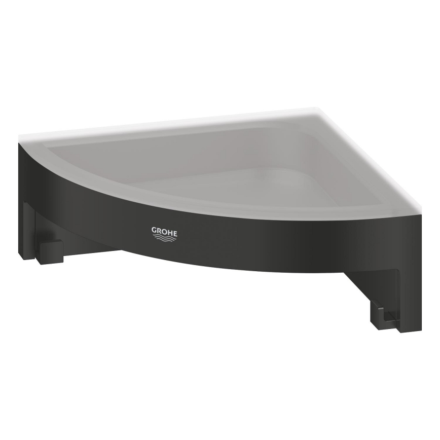 GROHE 411062430 - ESSENTIALS sarok zuhanypolc, 250 × 250 mm, fekete