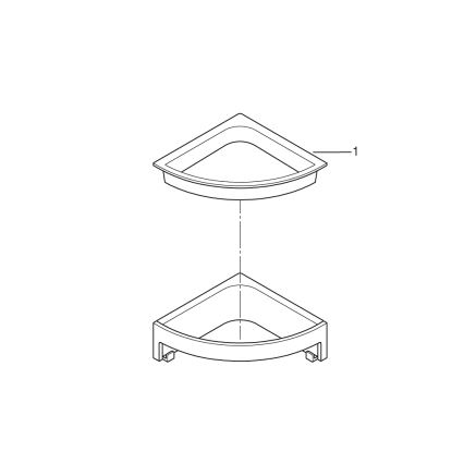 GROHE 41106DC0 - START CUBE sarok zuhanypolc 200 x 200 x 60 mm nemesacél