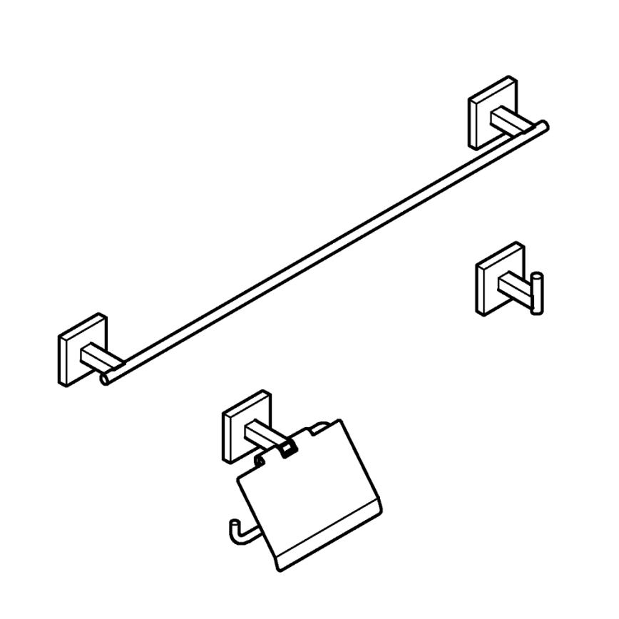GROHE 41124DC0 - START CUBE 558 mm rozsdamentes acél tartozékkészlet
